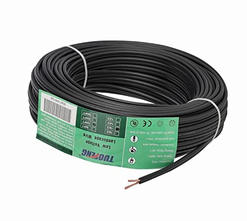 TUOFENG 18AWG 2-מוליכים דו-מוליכים חוט נוף מתח נמוך 50 רגל כבל תאורה חיצוני 18/2 חוט תאורה נוף מד חוץ