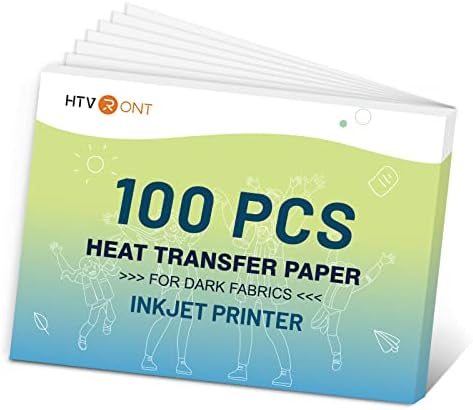 נייר העברת חום עבור חולצות טריקו כהות -100 מארז 8.5 על 11 ברזל על נייר העברה למדפסת הזרקת דיו, קל לשימוש ויניל העברת חום להדפסה, צבע תוסס, עמיד & מגבר; רך