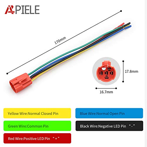 Apiele 16 ממ תפס מתג לחצן כפתור 0.63 12V סמל חשמל טבעת טבעת טבעת מכונית מתכת עם תקע שקע 1NO1NC SPDT הפעלה/כיבוי