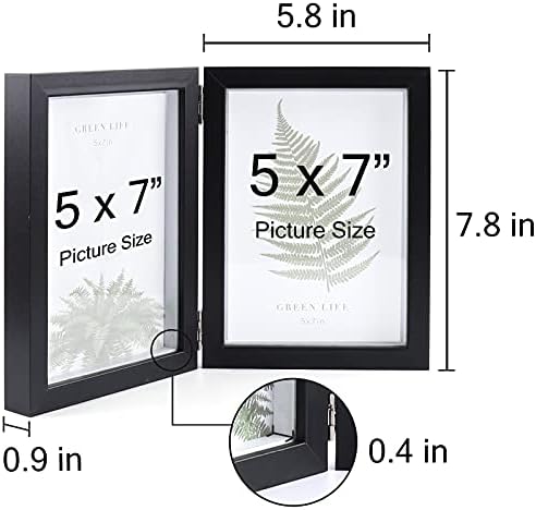 אוריוואן כפול 5x7 מסגרת תמונה מסגרת צירים מסגרות עץ אנכיות MDF עם חזית זכוכית