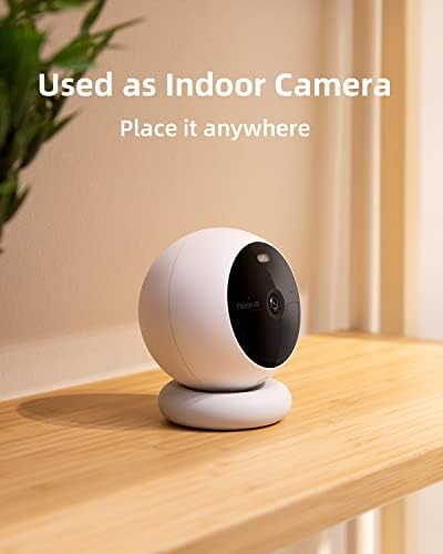 ערכת 2-מצלמה של Noorio B210 עם רכזת, מערכת מצלמות אבטחה אלחוטית המופעלת על ידי סוללה 2K למצלמה ביתית, מקורה/חיצונית עם ראיית לילה צבע, איתור תנועה, תואם Alexa
