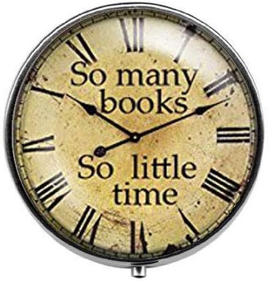 כל כך הרבה ספרים כל כך מעט זמן שעון - תיבת גלולות שעון ישנה וחמודה - תיבת גלולת שעון ישנה - קופסת סוכריות זכוכית
