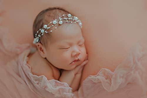 יילוד צילום אבזרי פרל בגימור תינוק בנות תלבושות מסיבת נסיכת פוזות תמונה חזרה שיער אבזרים