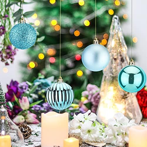 24 יחידות 1.57 קישוטי כדור חג המולד, כדור פלסטיק אטום מתנפץ נוכח לעצי חג המולד, פסטיבל, מסיבת בית ומסיבת חתונה, קישוטים לעץ חג המולד בגודל קטן