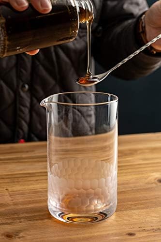 זכוכית ערבוב קוקטייל - חלת דבש פטיש מערבל פטיש קנקן לשתייה מעורבבת - חלק ועבודת יד של זכוכית קריסטל, 24 גרם