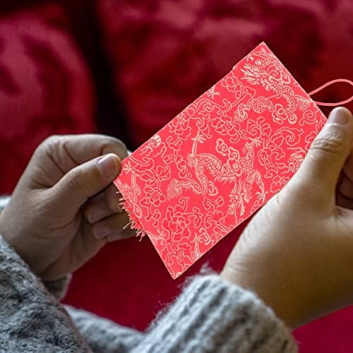 מזל כסף כיס משי אדום: 2 יחידות מזל כסף מעטפות עם קשר סיני סיני הונגבאו מזומנים מנות חדש שנה מעטפת עם ירקן תליון וציצית לאביב פסטיבל