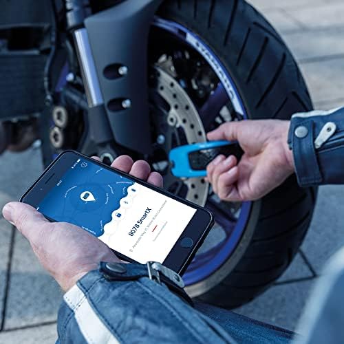 ABUS GRANIT DETECTO SMARTX 8078, מנעול בלם דיסק אזעקת אופנוע, כחול