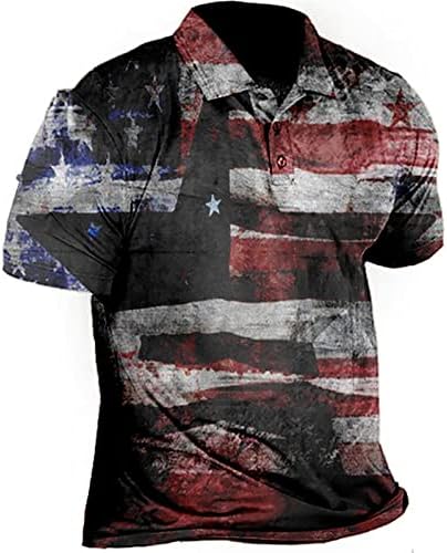 חולצות מזדמנים של קיץ גברים פטריוטיים של גברים יום עצמאות יום דגל אמריקאי דגל קלאסי מתאים לחולצות T