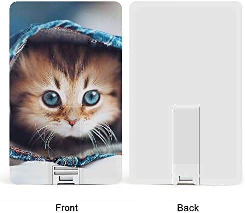 חתול חמוד בג'ינס כונן פלאש USB כונן אשראי מותאם אישית לכרטיס זיכרון מקל מתנות מפתח USB