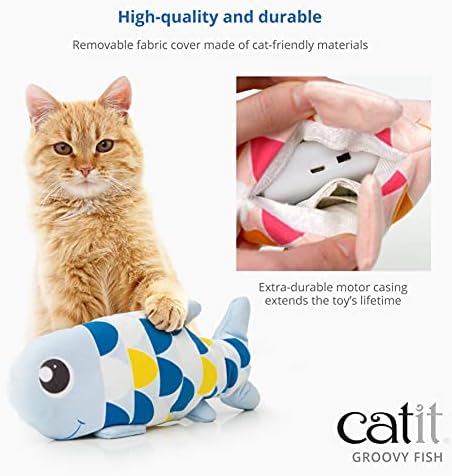 קטיט גרובי דגים אינטראקטיבי חתול צעצוע עם קטניפ, ורוד