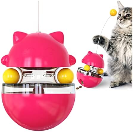 כוס חתול כדור דליפה כדור מצחיק מקל חתול פטיפון עצמי עצמי היי צעצוע אדום