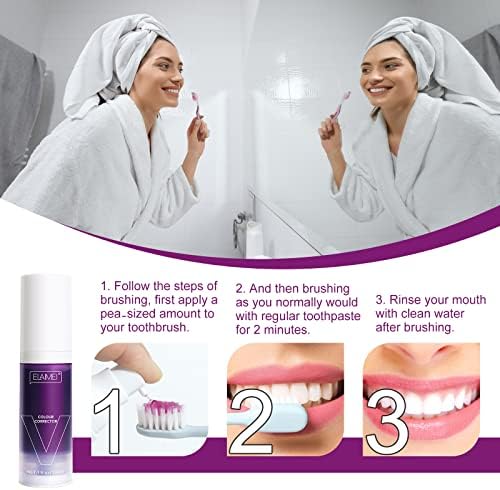 מתקן הלבנת משחת שיניים, סגול משחת שיניים עבור שיניים הלבנת שיניים רגישות, שן כתם הסרת, שיניים הלבנת מאיץ,לא גורם רגישות