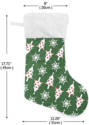 גרבי חג המולד של Alaza עץ חג המולד פתית שלג קלאסית קלאסית קישוטי גרב גדולים לעיצוב עונת החג המשפחתית תפאורה 1 חבילה, 17.7 ''