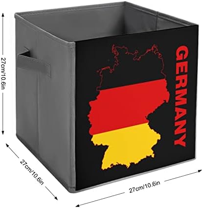 דגל המפה של גרמניה גדול קוביות אחסון פחי מתקפל בד אחסון תיבת ארון מארגני עבור מדפים