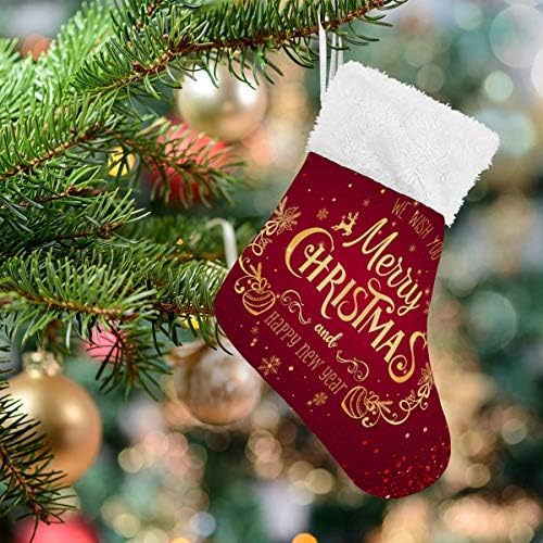 גרבי חג המולד של Alaza חג המולד ושנה טובה קלאסית קלאסית קישוטים לגרביים קטנים מותאמים אישית לעיצוב המסיבות של עונת החגים המשפחתית של 4,7.87