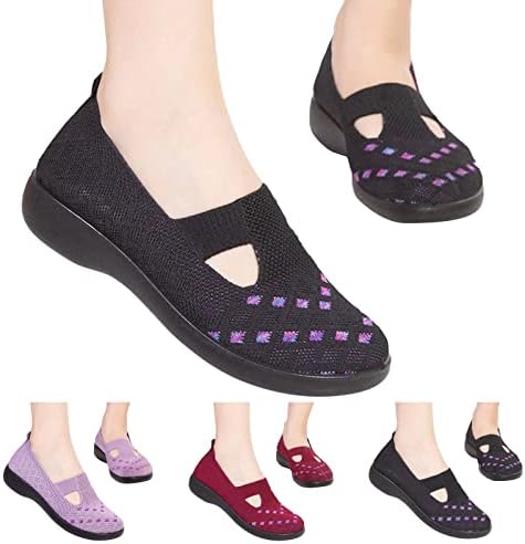 נשים נעליים שטוחות ללא נעליים לנשים נעלי נשים נעליים בסגנון אתני קיץ חלול עקב שטוח נושם נעליים סוליות רכות נעליים גולף נעליים