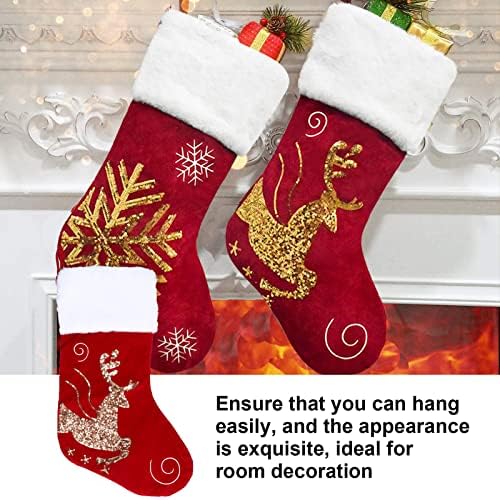 פיליפאן 18.1 במתנה לגרב גרבי חג המולד אדום, גרבי חג המולד, לבנות בנות עץ חג המולד עץ מנטל תפאורה, לעיצוב מתנות ממתקים לחג המולד, גרבי משפחה