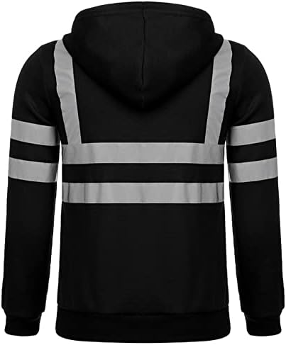 Aivtalk Mens Safpety בטיחות סווטשירט גבוה VI VI VIS HOODIE JACKEE HIGH VILIVERY WORTY סוודר מפציץ