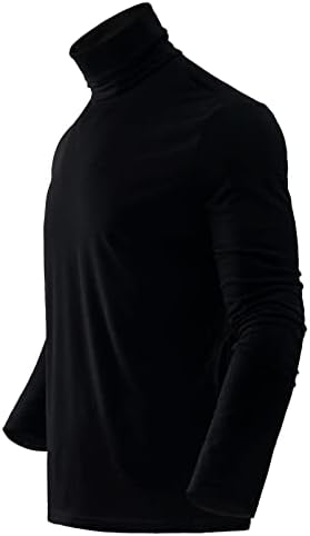 חולצות שרוול ארוך צווארון גולף לגברים חולצות מזדמנים תרמיות בסיסיות בסוודרים