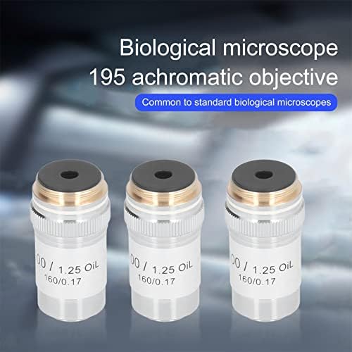 עדשת מיקרוסקופ, מכשיר הגנה מפני קפיצי העברת אור גבוהה מצופה כרום אובייקטיבי פי 100 למעבדה