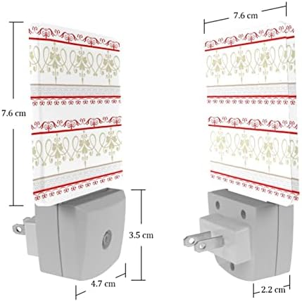 דפוס רטרו אור לילה חישת אור רודייליי, 2 חבילות אורות לילה מתחברים לקיר, פנסי לילה לד לבנים חמים לחדר ילדים, חדר שינה, חדר אמבטיה, מסדרון, חדר שינה לילדים, מדרגות