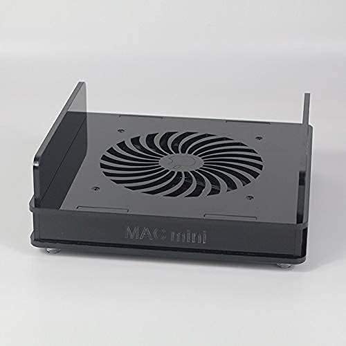 קירור מאוורר מחשב מארח רדיאטור בסיס עבור מק מיני נייד עם 14 סמ מחשב מיניאטורי שתיקה להתאים מהירות אקריליק מארז שחור