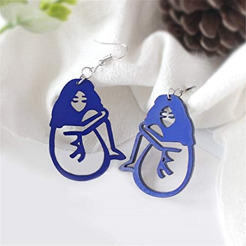 אנדפאי ייחודי מצחיק כחול חלול אקריליק מופשט עיצוב נשי גוף בצורת להתנדנד זרוק עגילים לנשים בנות אישית תכשיטי הצהרת מתנות