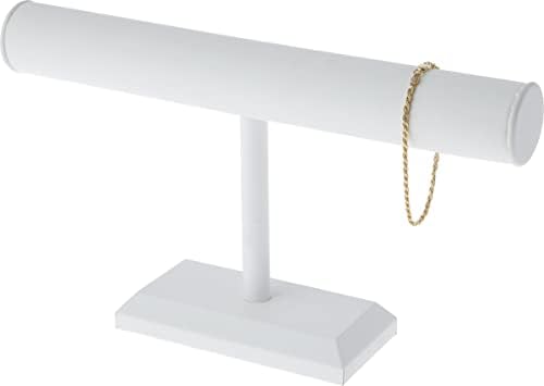 עמדת תצוגת צמיד T-Bar של פלימור לבן-בר לבן, 12 W x 6.75 H