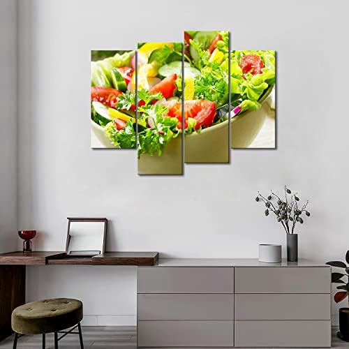 צבעוני שונים סלט בלבן קערת קיר אמנות ציור התמונה הדפסה על בד מזון תמונות עבור בית תפאורה קישוט מתנה