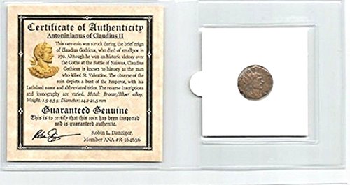 268 It St. Valentine Bronze Coin של קלאודיוס השני, אלבום מיני עם סיפור ותעודה. 18 ממ טוב מאוד