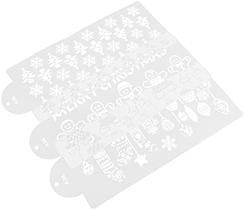 1 סט 3 יחידות עוגת אמנות סטנסילים פלסטיק ציור סטנסילים ציור תבניות סט גרפיטי תבנית עבור עשה זאת בעצמך אפיית אמנות קרפט רעיונות אלבום כרטיס ביצוע תמונה חג המולד