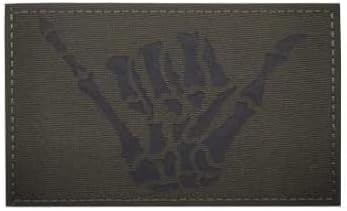 4 חתיכות שלט שקה שלד אצבע אצבע IR רפלקטיבית סרט זרוע צבאי טקטי טקטי טקטי