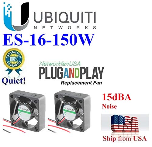 2x מאווררי החלפה שקטים חיצוניים תואמים ל- Ubiquiti ES-16-150W POE+ Edseceswitch