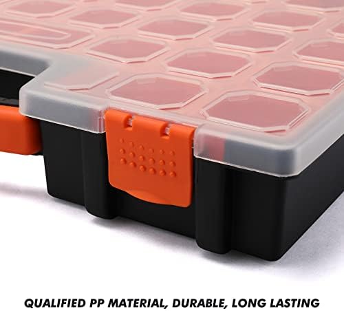CASOMAN 2PCS מארגן פלסטיק נייד רב-תכליתי עם 22 פחים נשלפים בגודל שונה, עם גודל 41.5 סמ * 33 סמ * 6 סמ
