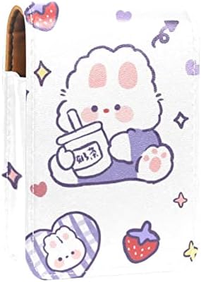 חמוד נייד איפור תיק קוסמטי פאוץ, שפתון מחזיק איפור ארגונית, קריקטורה בעלי החיים ארנב סגול יפה תות