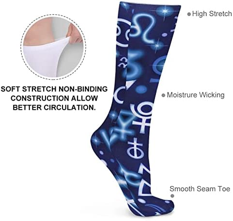 WEEDKEYCAT סימנים הירוגליפיים אסטרולוגיים גרביים עבות חידוש הדפס מצחיק גרפי גרבי חמים אמצע צינור לחורף