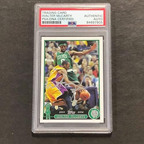 2003-04 Topps 12 וולטר מקארטי חתום כרטיס Auto PSA/DNA Slabbed Celtics - כרטיסי טירון של כדורסל