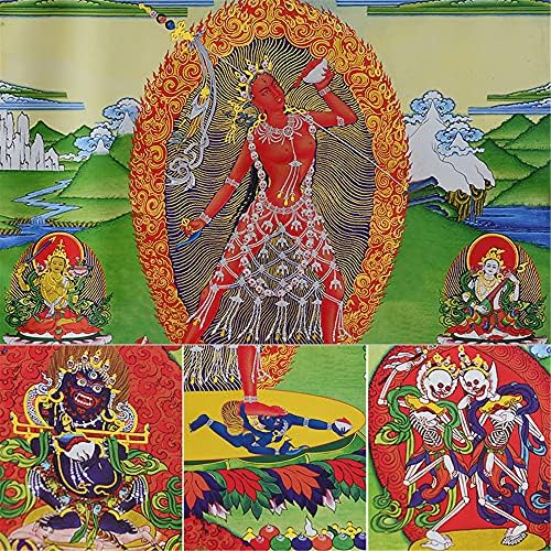 Gandhanra Vajrayogini, הדקיני של כל הבודהות, טיבטי Thangka Art Art, Buddhist Thangka Brocade, Buddha שטיח עם Scroll