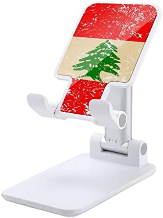 דגל רטרו לבנוני מתקפל טלפון סלולרי מתכוונן גובה זווית מתכווננת מחזיק שולחן כתיבה